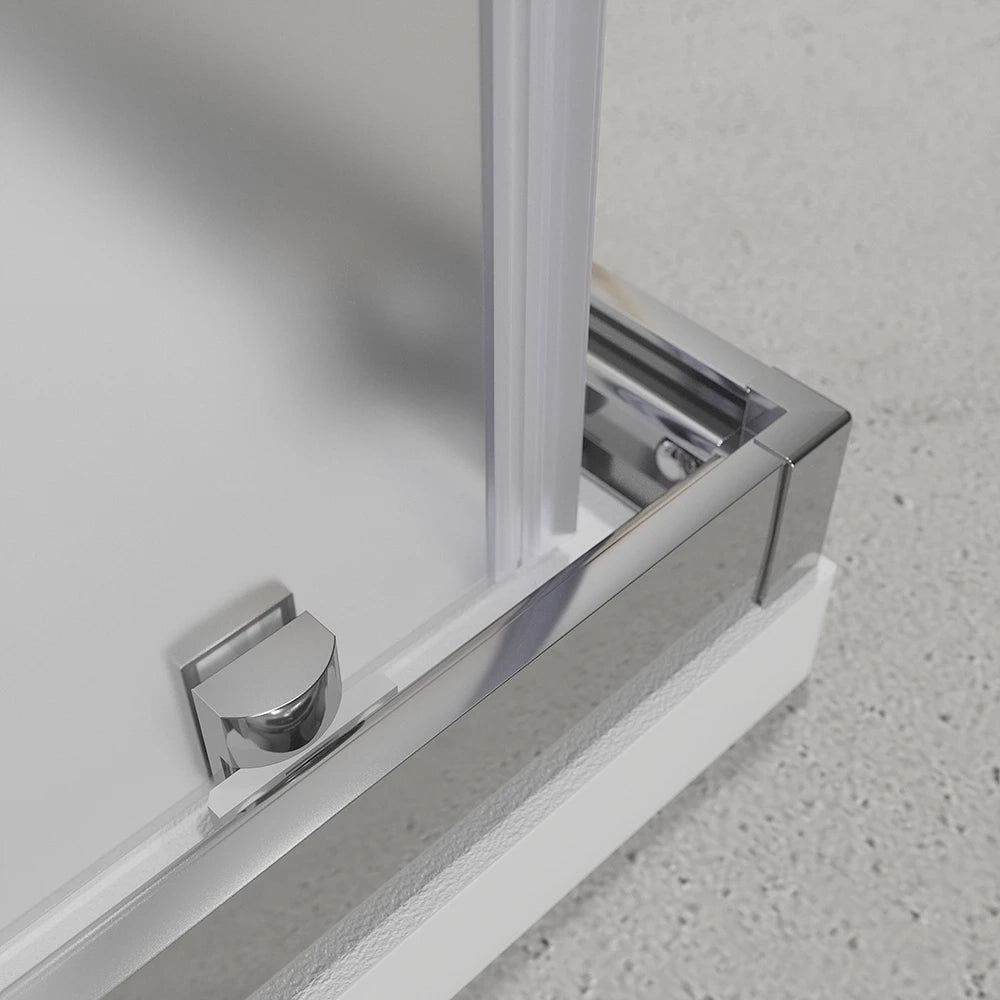 Box doccia cromato 3 lati 70x120x70 cm con doppio scorrevole h190 cm e vetro opaco opaco 6 mm | Tremiti