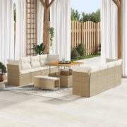 Set Divano da Giardino 11 pcs Beige e Crema polyrattan 3363416