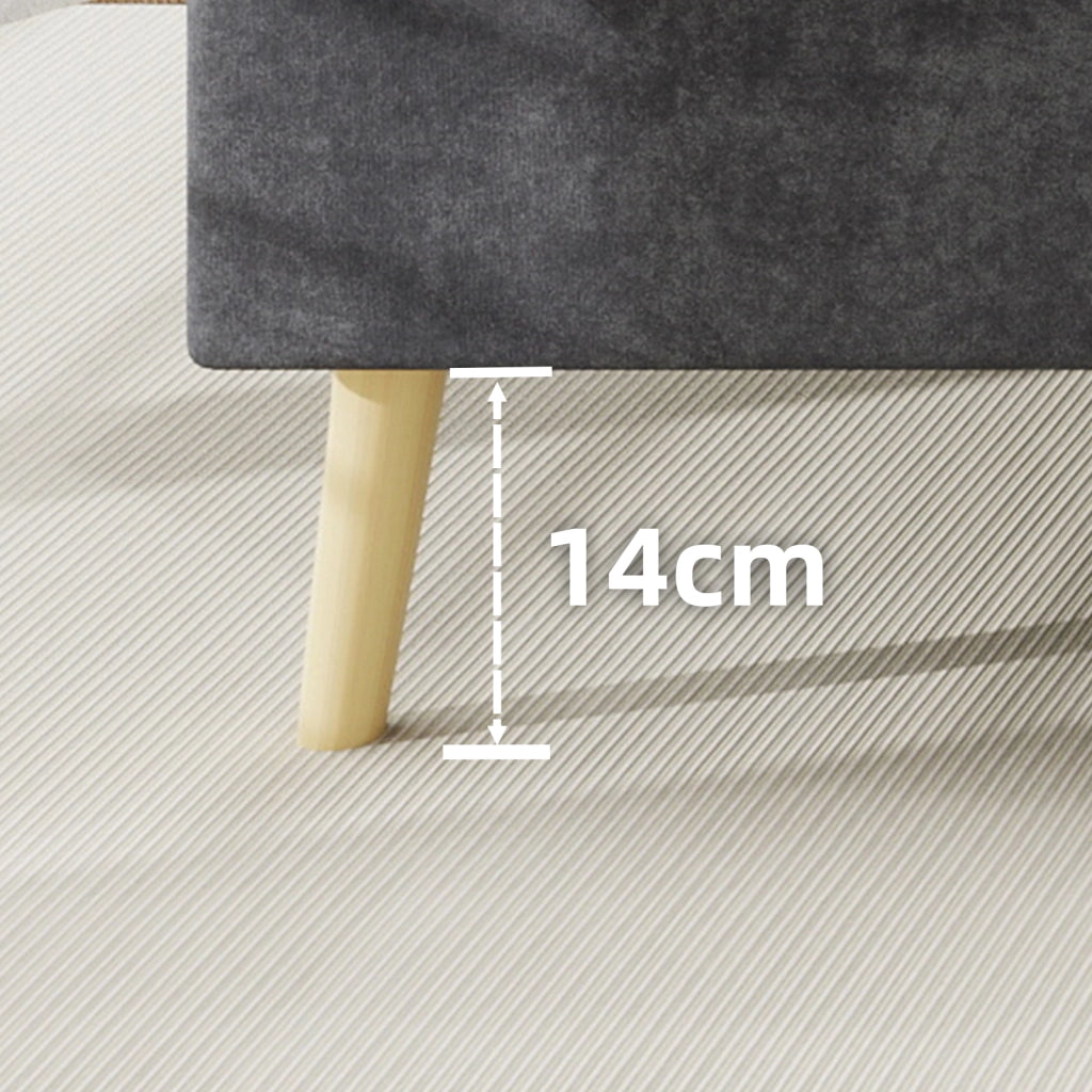 Letto Matrimoniale 140x200 cm con Testiera Imbottita e Spazio Sotto Struttura - Grigio