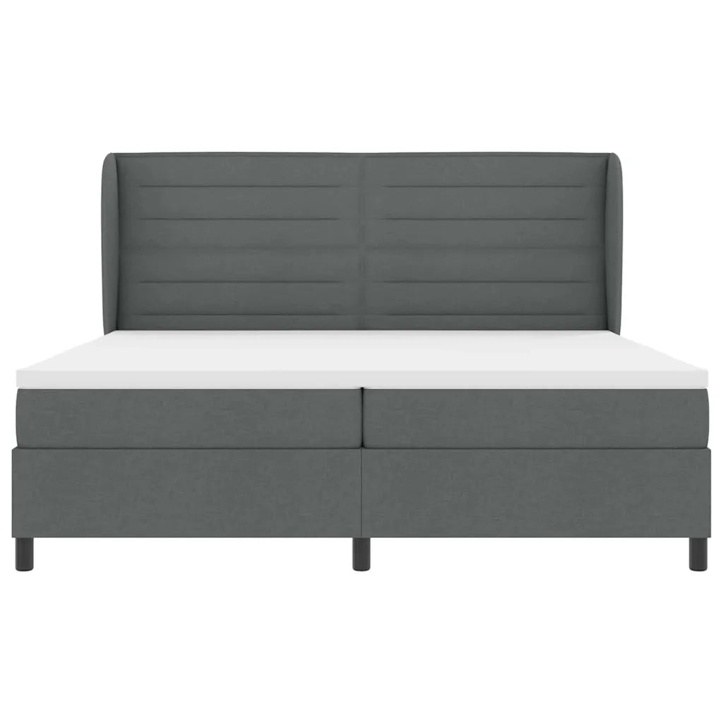 Letto a molle con materasso Grigio scuro 200 x 200 cm Tessuto 3340523