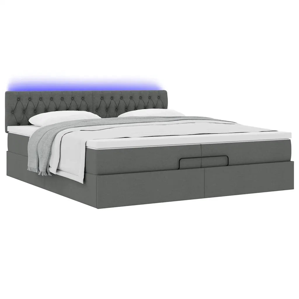 Struttura Letto Pouf con Materassi 200x200 cm in Tessuto 3312417