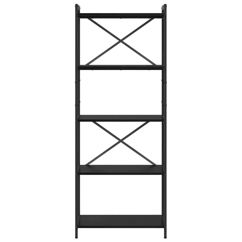 Libreria-Scaffale per Libri-Mobile di Stoccaggio Rovere Nero 60 x 30 x 155 cm Legno multistrato