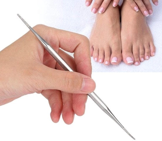 Strumento per la cura delle unghie a doppio taglio in acciaio inossidabile con trimmer integrato per un pedicure professionale con effetto lifting per la cura delle unghie in ambito sanitario