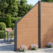 Set di Recinzione 3 pz 446 x 186 cm WPC e Alluminio Marrone 3429385