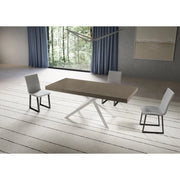 Tavolo allungabile 200/460x90 cm Niket telaio Bianche - Tortora