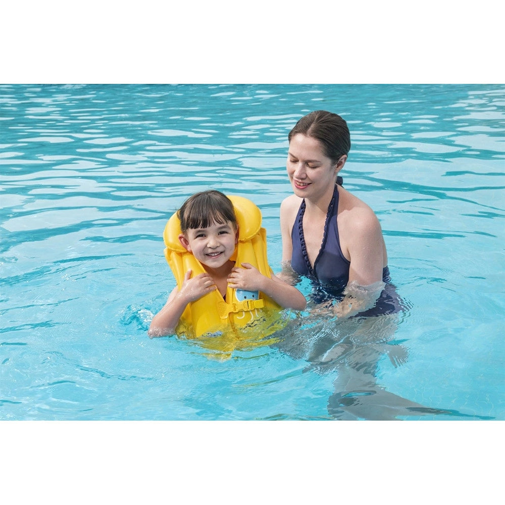 Trade Shop - Giubbotto Salvagente Gonfiabile Nuoto 2 Fibbie Regolabili Per Bambini 3-6 Anni 32034w -