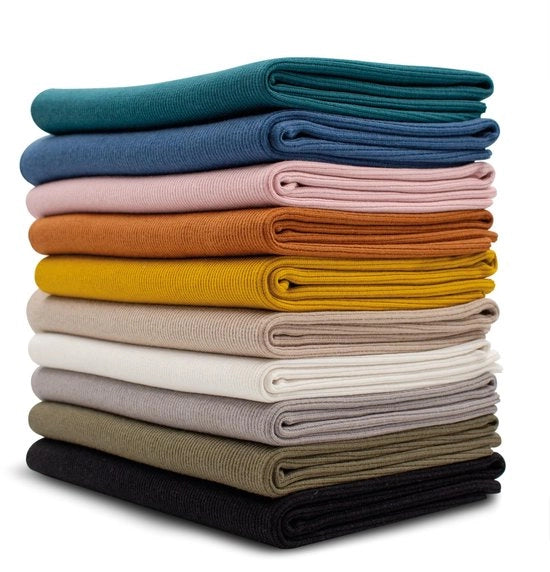 Set di 10 manici di stoffa tubolare in jersey selezionato (RIB Bunt1, 95% cotone, 5% elastan, set da 10)