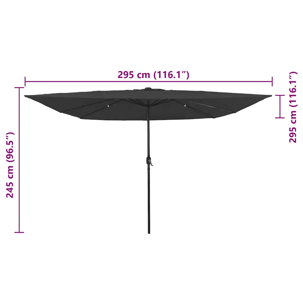 Ombrello da giardino Antracite 295 x 295 x 245 cm 42003662