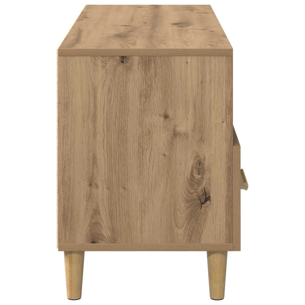Mobile TV rettangolare moderno con 3 cassetti e ripiani 102 x 35,5 x 50 cm finitura rovere ingegnerizzato 02_0058402
