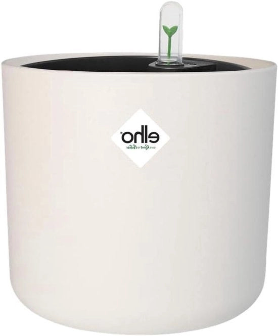Vaso a forma di palla con sistema di autoirrigazione - 100% plastica riciclata - Ø 22,3 cm - Bianco