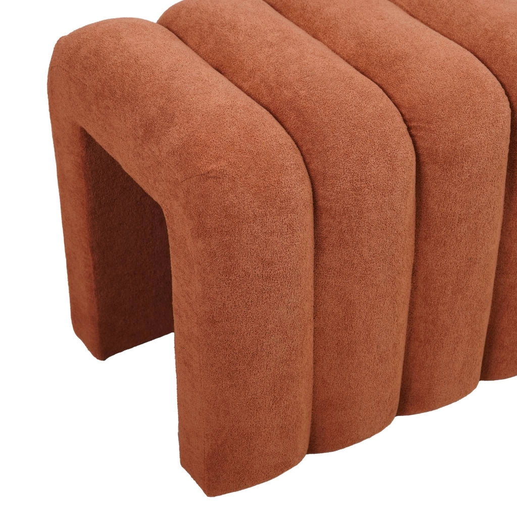Panca, fine letto contemporaneo tessuto, arancione