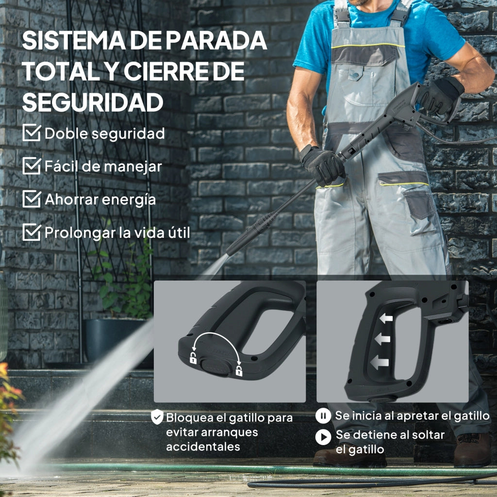 Idropulitrice Alta Pressione 1800W ¨C Xylo ¨C Angolo Regolabile con Stop Automatico 30x27,5x76cm Rosso Nero