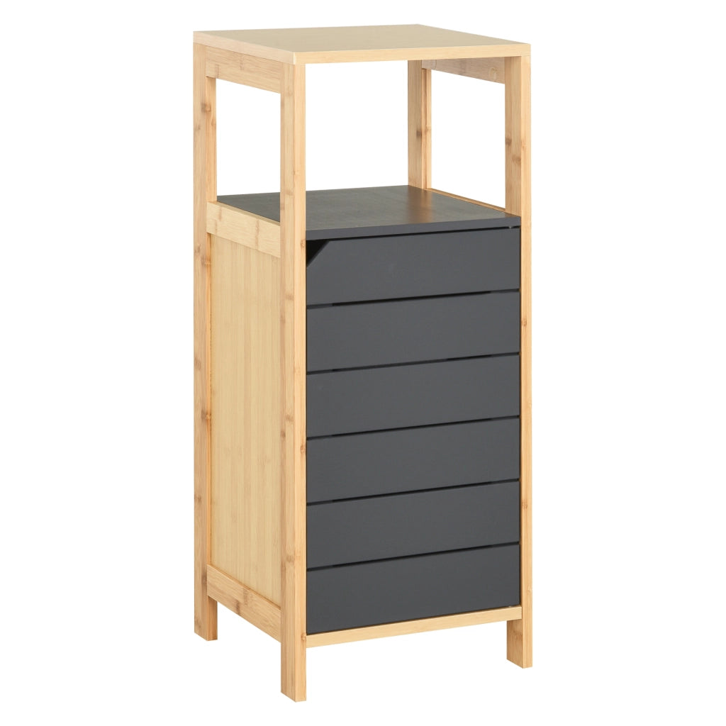Colonna bagno salvaspazio ¨C Xylo ¨C legno bamb¨´ con anta e cassetto 32x30x80 cm