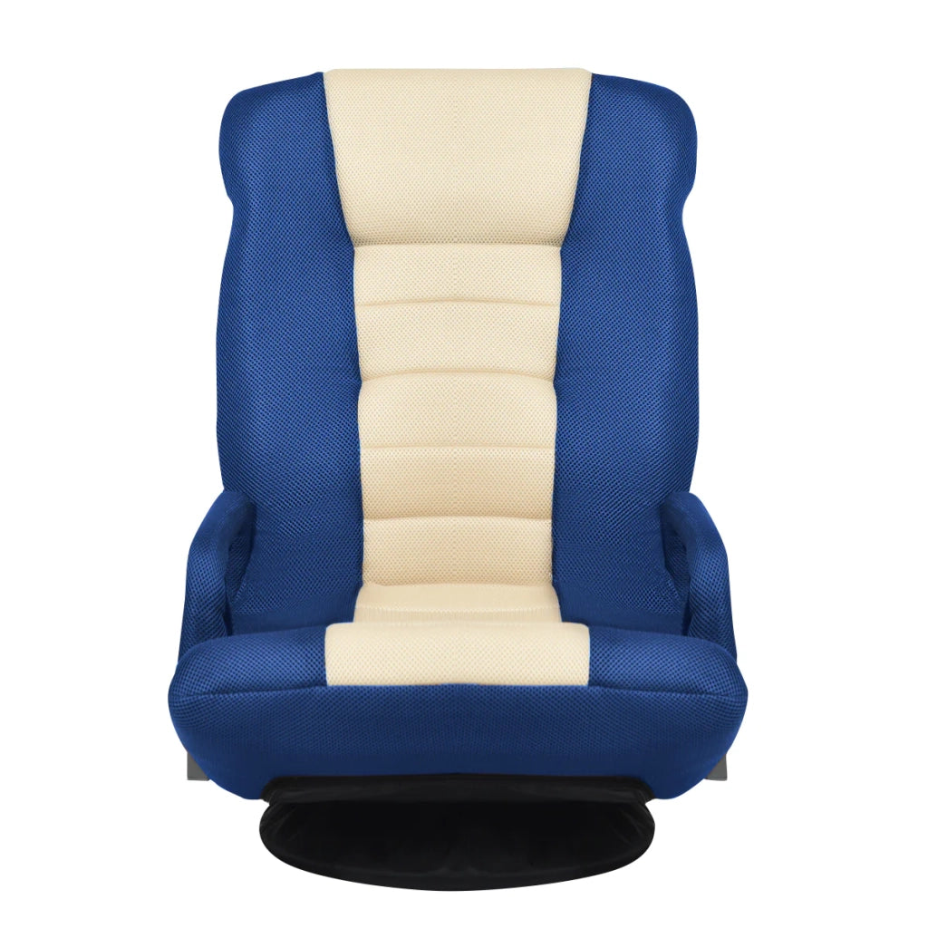 Sedia da pavimento pieghevole 61 cm x 55 cm x 87 cm schienale regolabile in 6 posizioni girevole a 360° ferro blu scuro 20_0017805