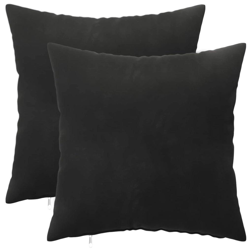 Federa 2 pcs HEERLEN Nero 30 x 30 cm Velluto 907375