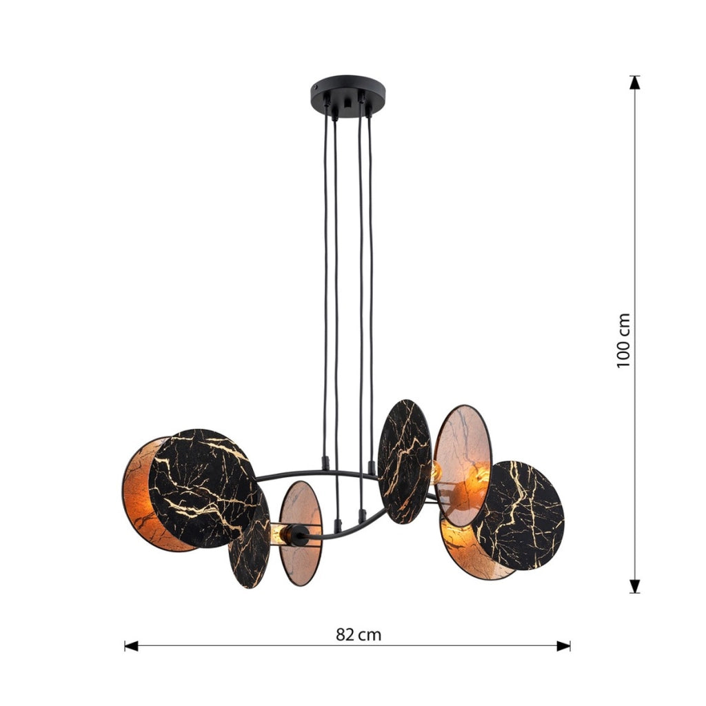Lampada a sospensione MOTIF in acciaio nero e oro