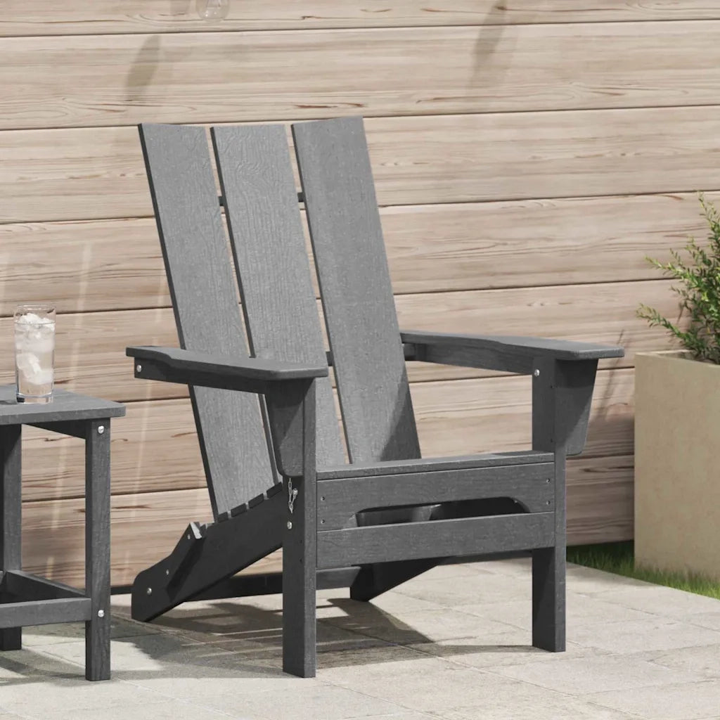 vidaXL Sedia Adirondack Pieghevole Grigio chiaro 74.5 x 80.5 x 90cm