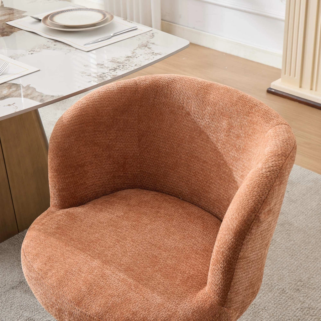 Sgabello da Bar Regolabile Girevole 360¡ã ¨C MINIMAL ¨C Velluto Terracotta, Seduta Imbottita