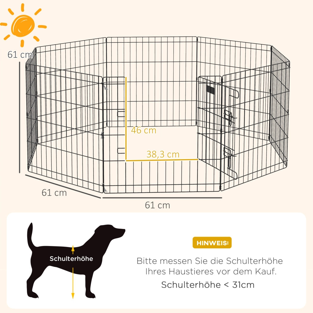 Recinto per cani e animali domestici ¨C zephmum ¨C 61 cm, nero