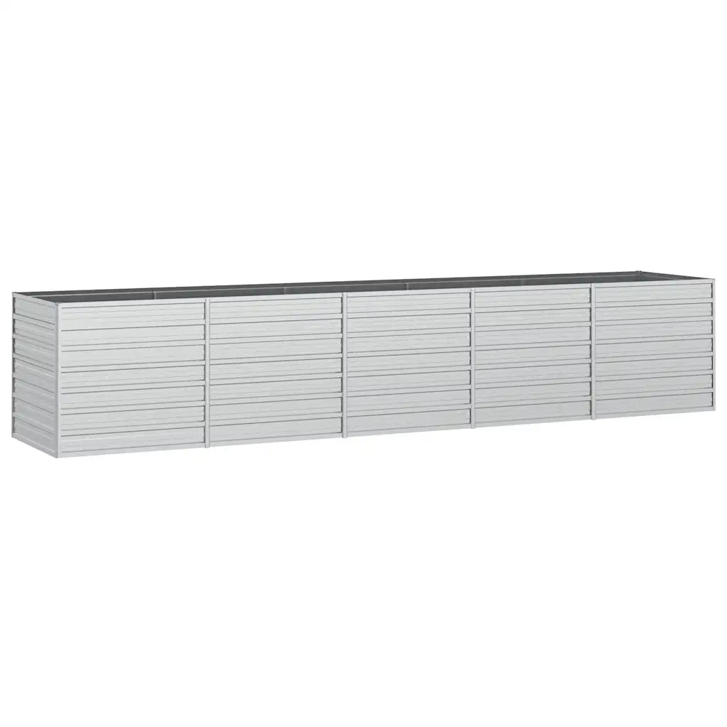 Letto Rialzato Giardino 400x80x77 cm in Acciaio Zincato Argento cod mxl 46247