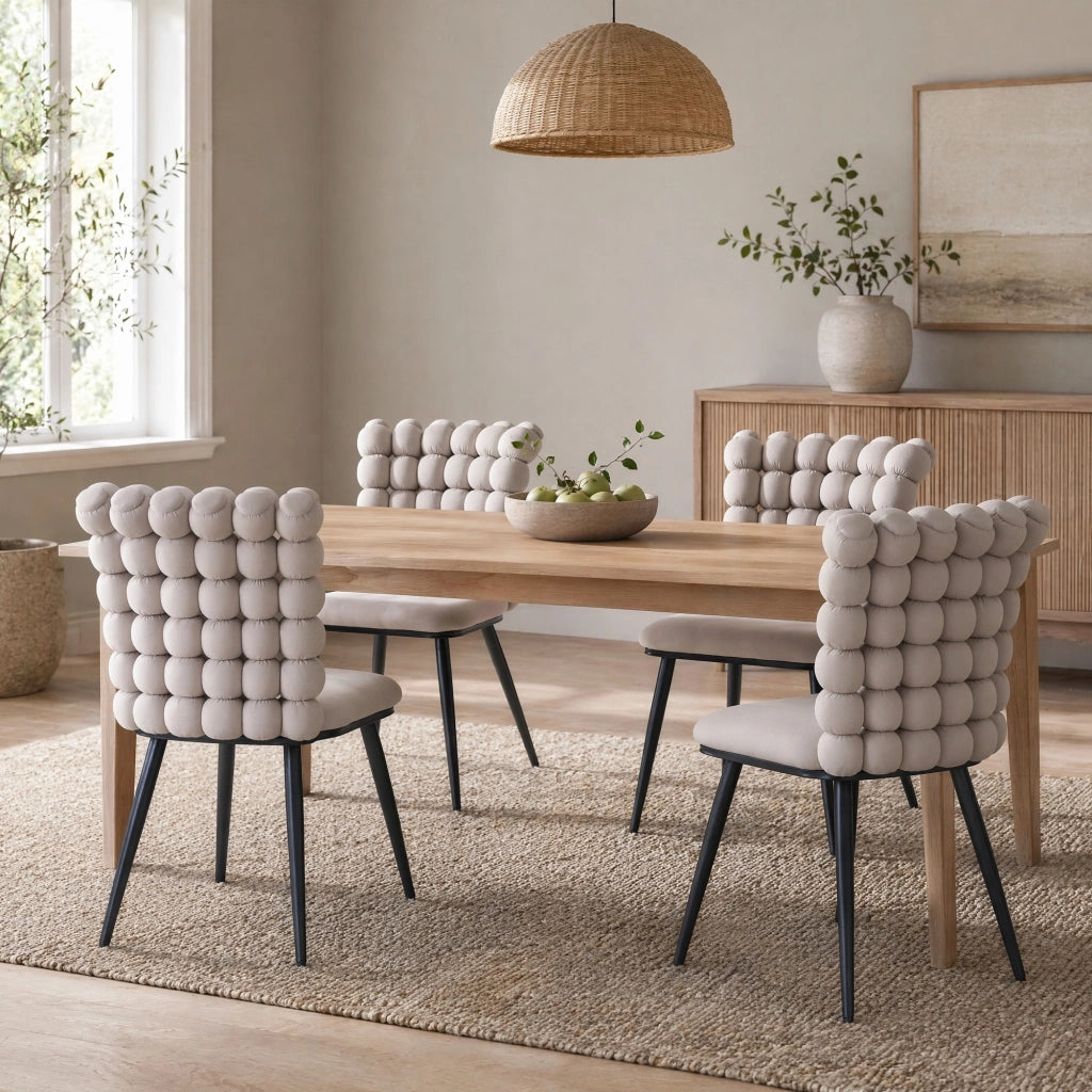SEDIA da pranzo 71x57x54 cm in velluto grigio chiaro Set da 2 pezzi