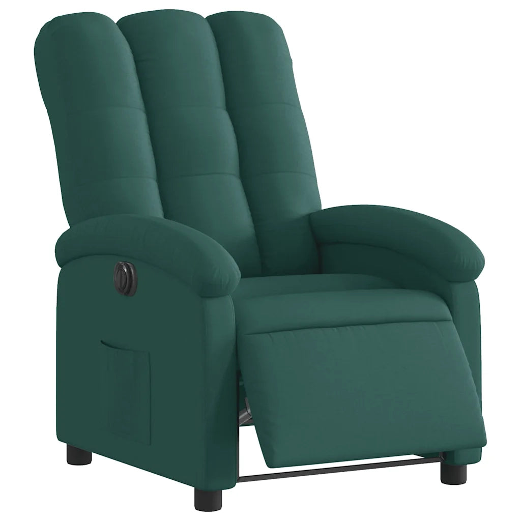 Poltrona Elettrica Reclinabile-Divano Sedia Verde Scuro in Tessuto 427735