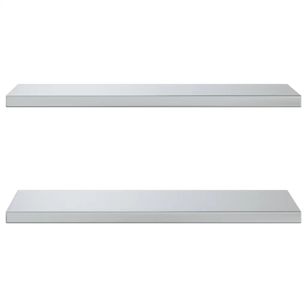 Mensole a Muro 2 pz 75x30 cm Argento in Acciaio Inossidabile 30282