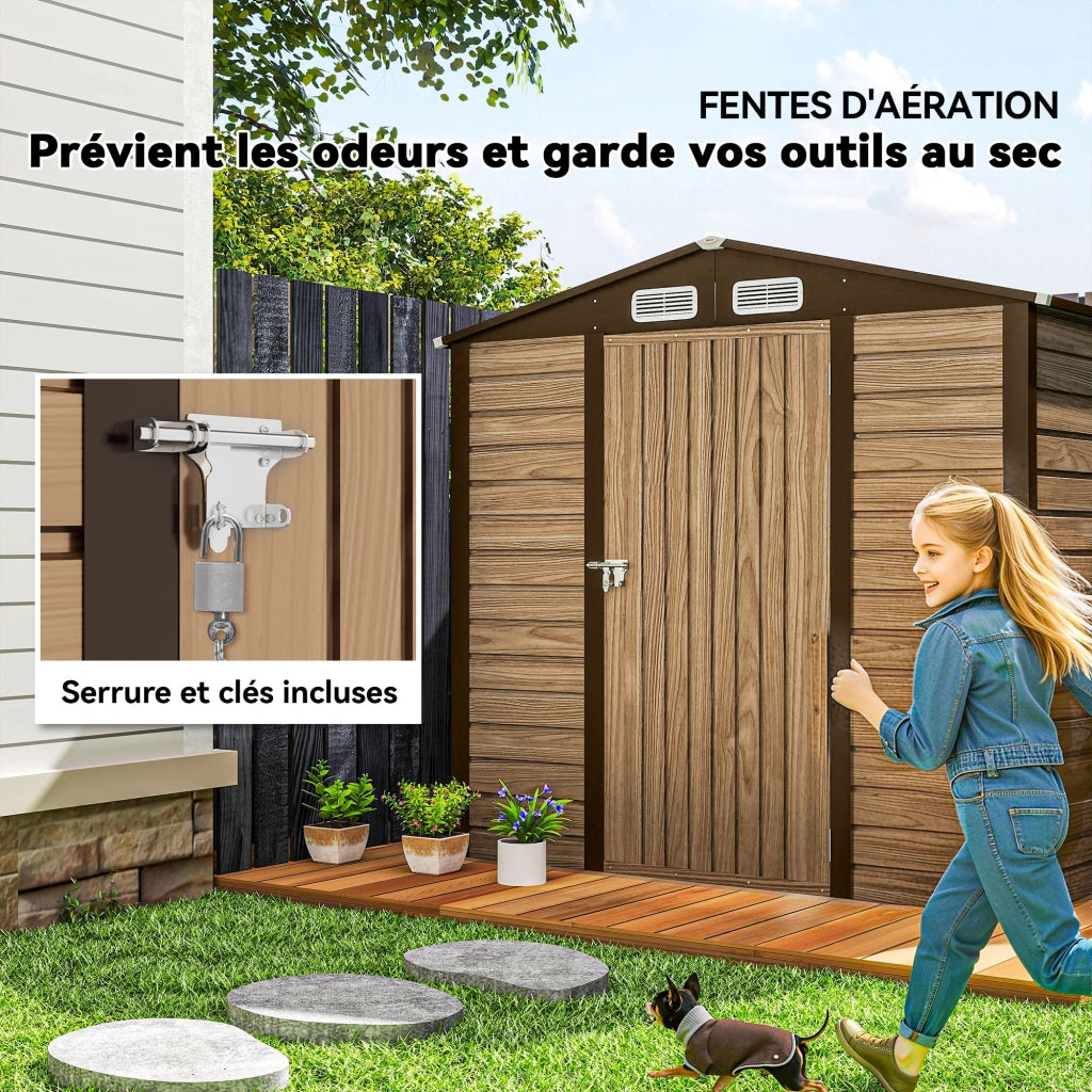 Casetta da Giardino ¨C zephmum ¨C Legno Effetto Rovere 190x131x188 cm