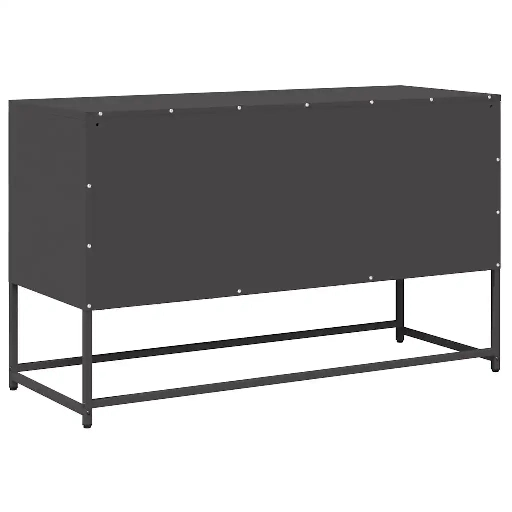 vidaXL Mobile TV Nero 100,5x39x60,5 cm in Acciaio Laminato a Freddo