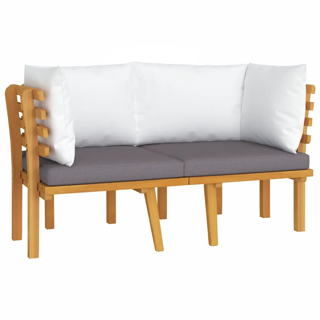 Divano da Giardino a 2 Posti e Cuscini Legno Massello di Acacia cod mxl 70742