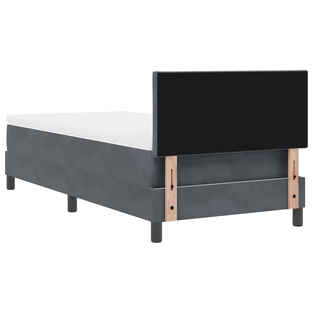 Letto a molle con materasso-Struttura Letto con Materasso Grigio scuro 100 x 200 cm Velluto 290638