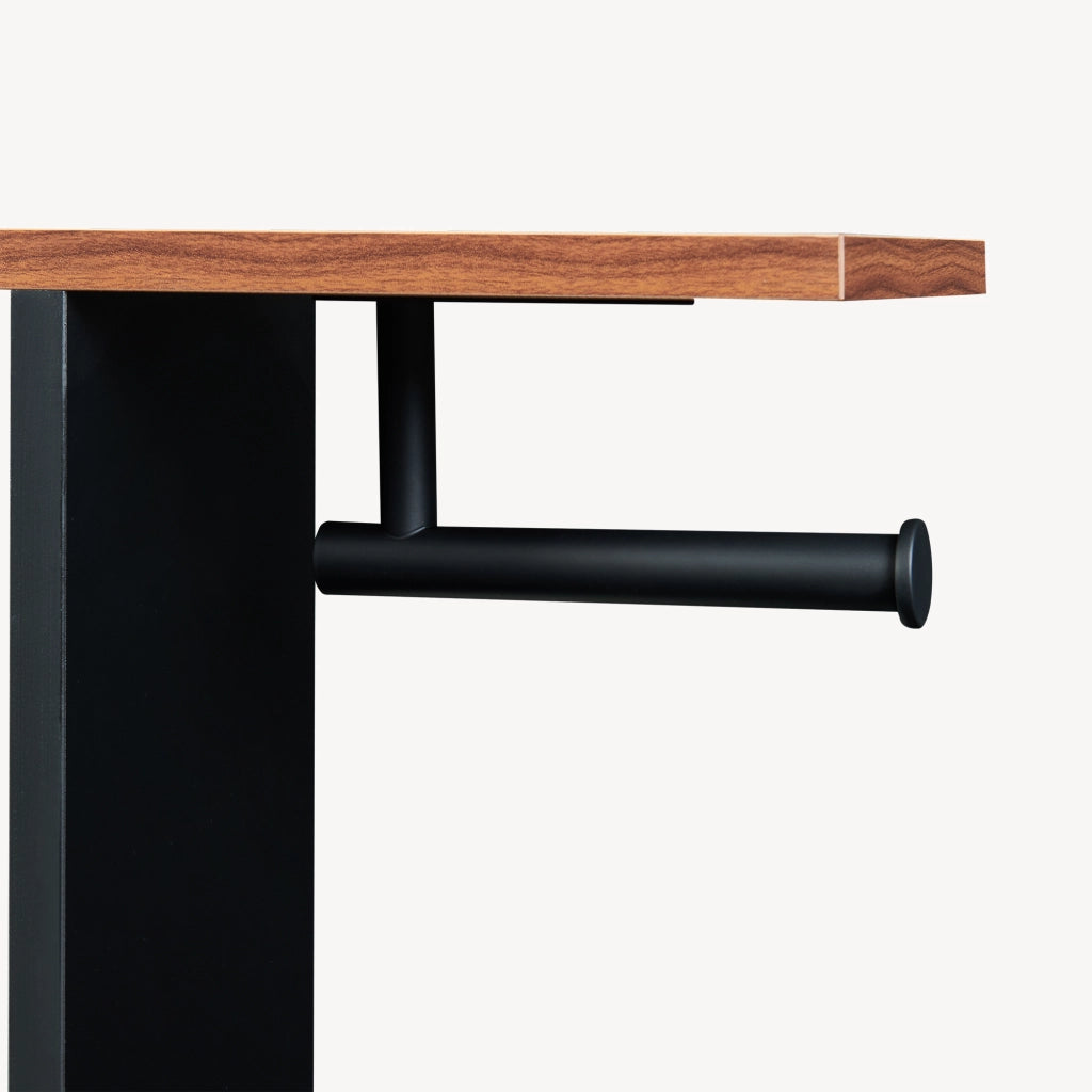 Mobile Portarotolo Trond Supporto Porta Carta Igienica 60 x 40 x 16 cm - Nero/Effetto Noce [en.casa]