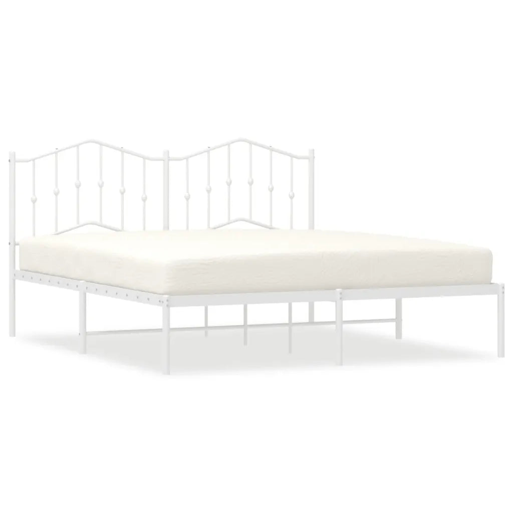 Giroletto con Testiera Metallo Bianco 160x200 cm 373841