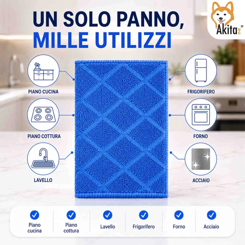 Akitaink 3 Panni in Microfibra Super Multiuso 36x36 cm