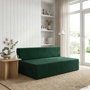 Divano Letto Pieghevole Verde Scuro 152 x 86,5 x 60 cm Tessuto