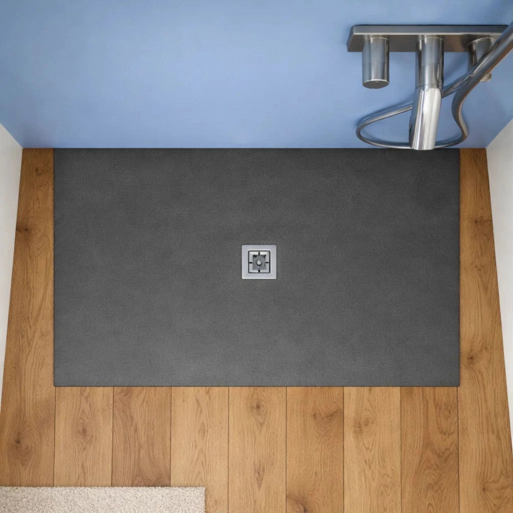 Piatto doccia mineral marmo colore antracite effetto cemento dimensioni varie *** misure 200x80x3 cm, tinta antracite...