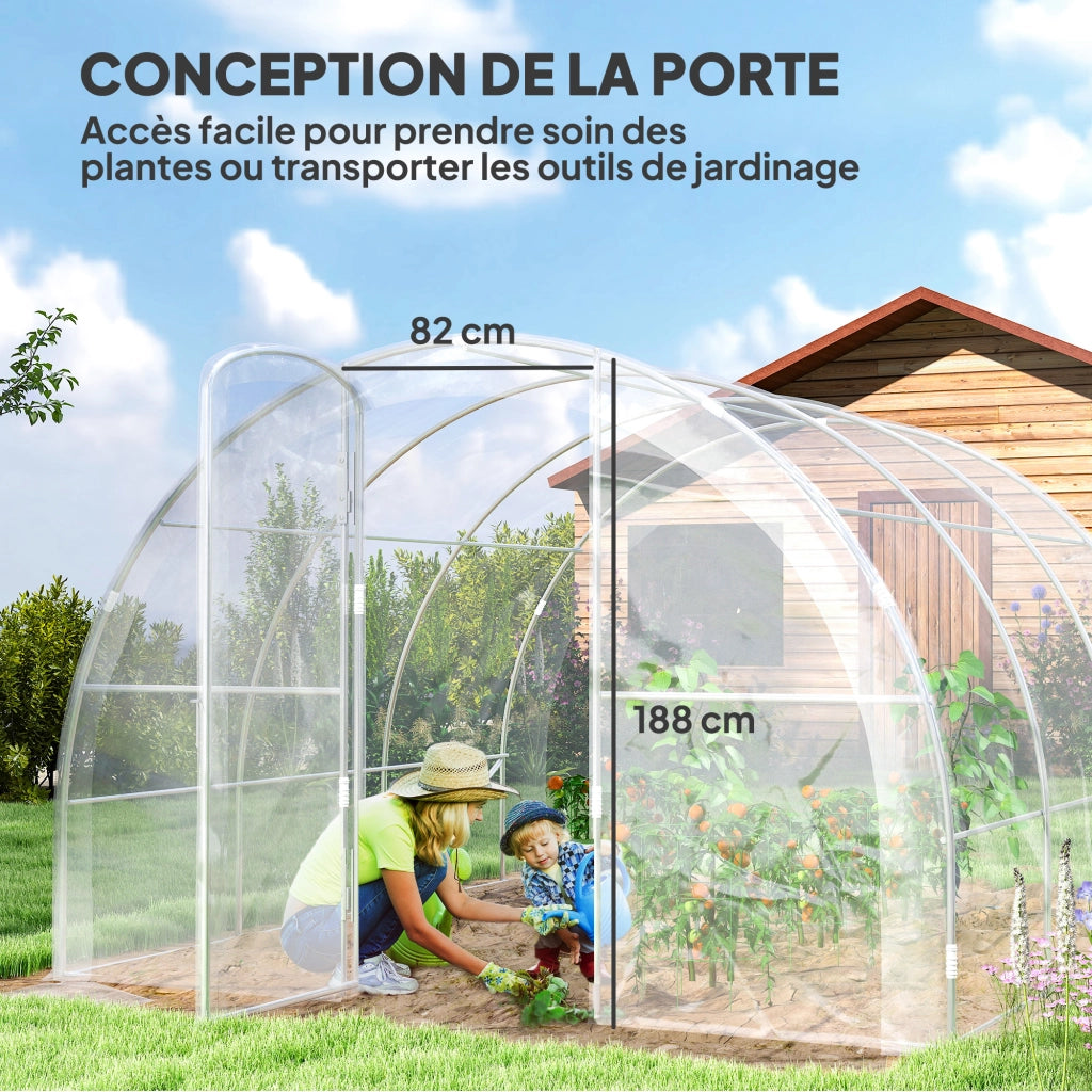 Serra Tunnel da Giardino 3x3x2m ¨C Xylo ¨C 9m2 con Porta PE 150g/m2 per Piante Verdure Fiori