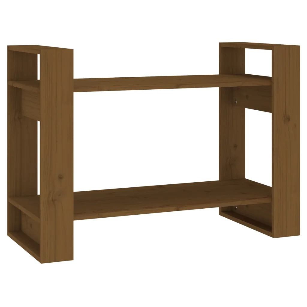 Libreria Divisorio-Scaffale per Libri-Mobile di Stoccaggio Ambrato 80x35x56,5 cm Legno Massello di Pino