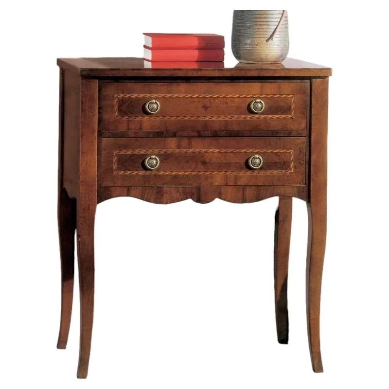 Cassettiera classica 2 cassetti legno bassano 65x40x80 - Mobili 2G