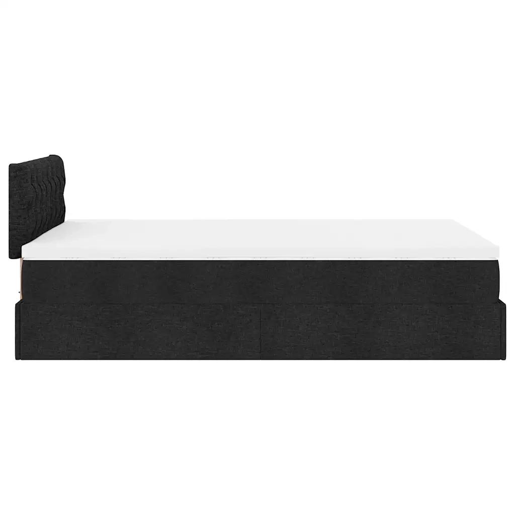 Pouf Letto con Materasso Nero 120x200 cm in Tessuto 3311534