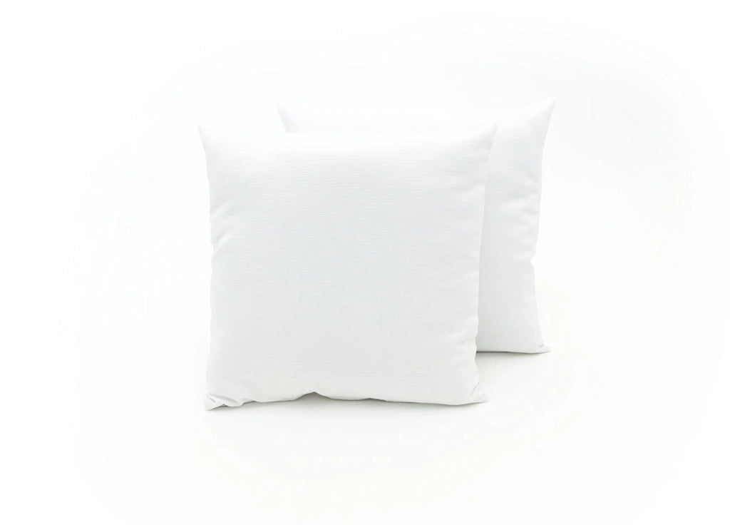 Coppia Cuscini Arredo Imbottiti Tessuto Ottoman In Tinta Unita Colore Bianco 25 - 50x50 - Bianco 25