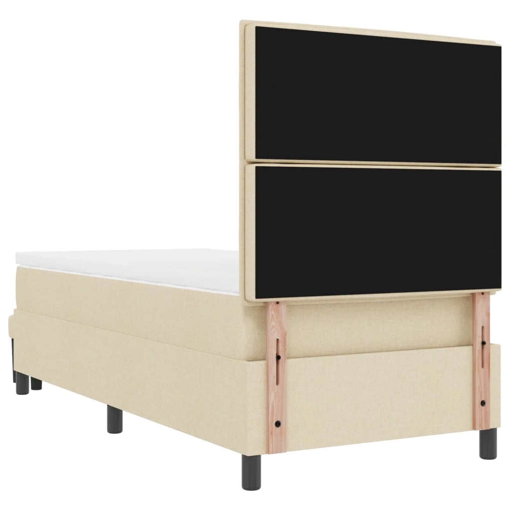 Letto a molle con testiera Crema 90 x 190 cm Tessuto 3343958