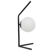 Lampada da tavolo bianca e nera con paralume in vetro Asta in ferro 47 cm Telaio Luce singola Design moderno Accessori per la casa Soggiorno