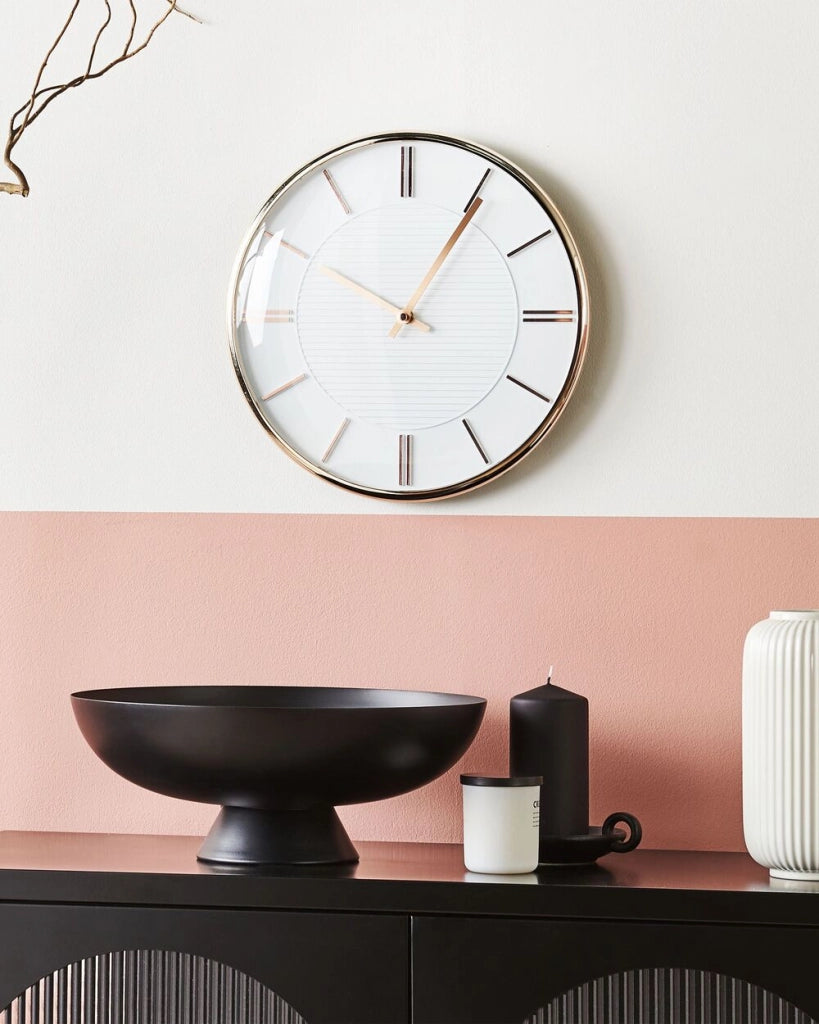 Orologio da parete bianco senza numeri 34 cm in alluminio stile moderno