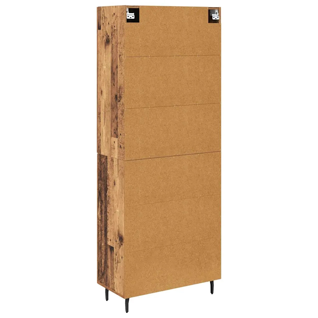 Credenza 2 pcs Legno vecchio Legno Stratificato e Vetro 3415690