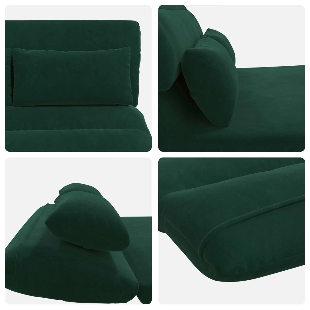 Sedia da Pavimento Verde Scuro 110 x 82 x 55 cm Velluto 42028212