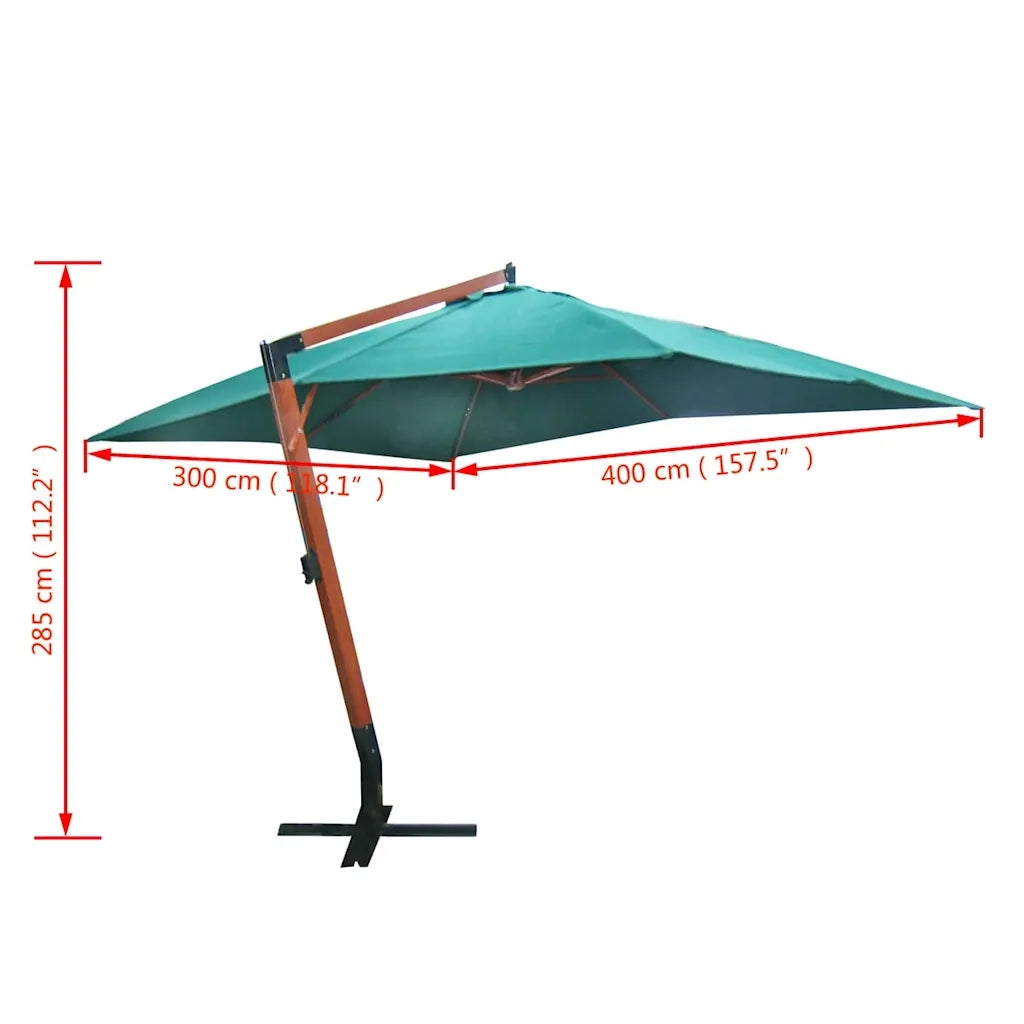 Ombrello | Parasolne a Sbalzo Melia 300 x 400 cm Verde