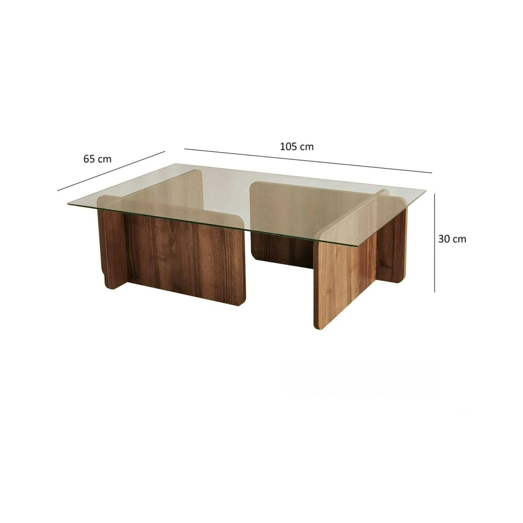 Teti, Tavolino da Salotto Portariviste, 105x65x40h cm Marrone Noce