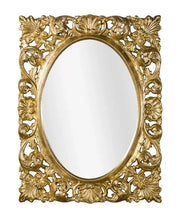 Mobili2g - specchiera in foglia oro ovale- rettangolare-traforata misure: 73 x 95 x 6