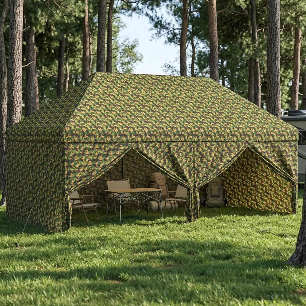 Tendone con 4 Pareti Laterali 2,9 x 5,8 m Camouflage Militare 42036828
